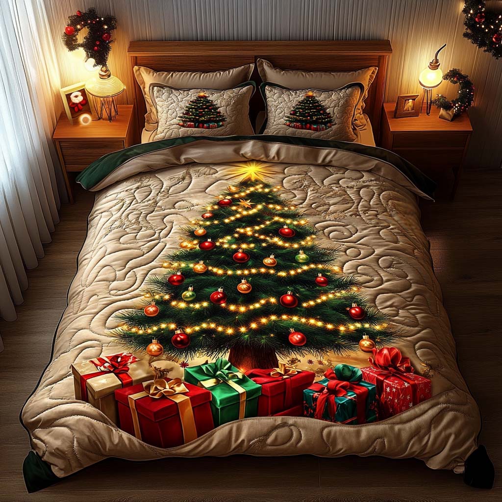 Gifted Evergreen 3-Piece Quilted Bedding Set - Single (59" x 70")