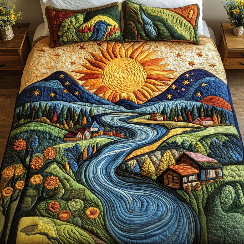 Gilded Slopes 3-Piece Quilted Bedding Set - Single (59" x 70")