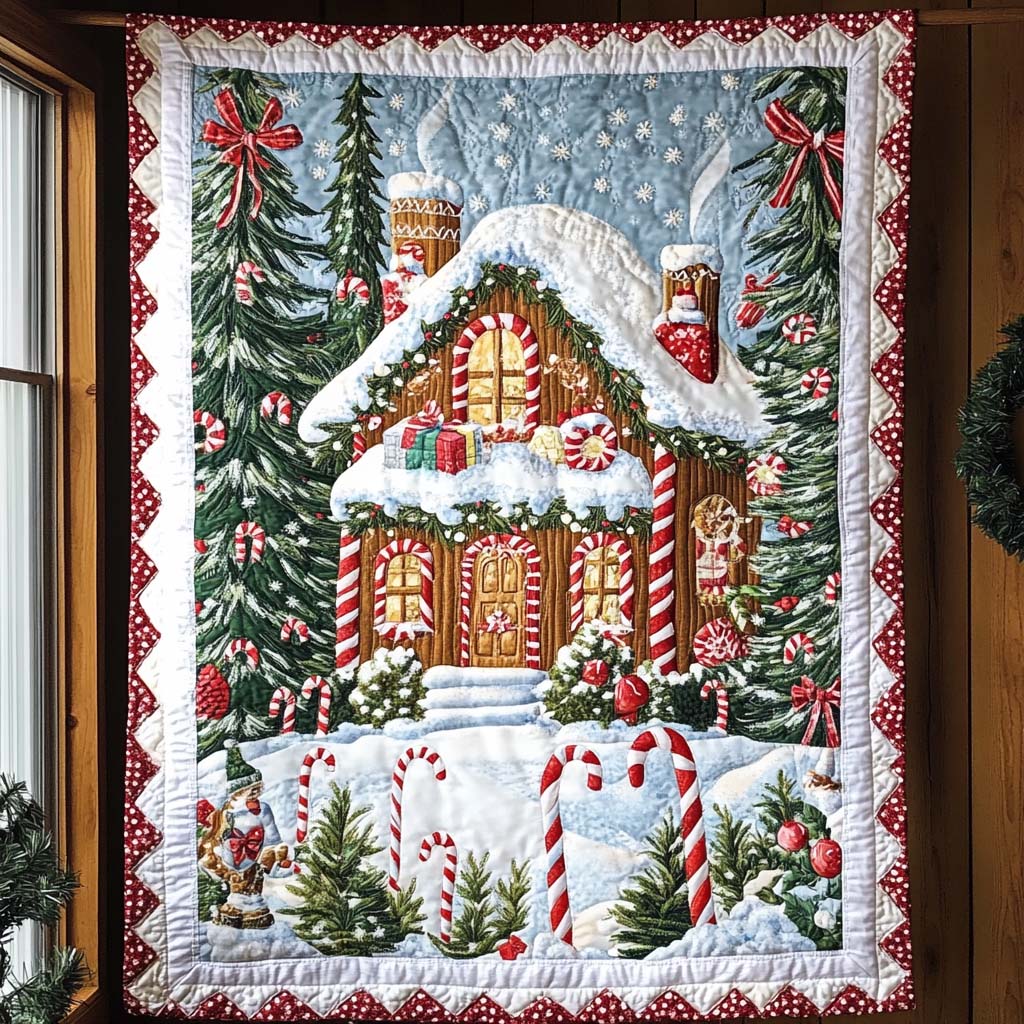 Gingerbread Dreams Quilted Blanket - Throw (55" x 60")