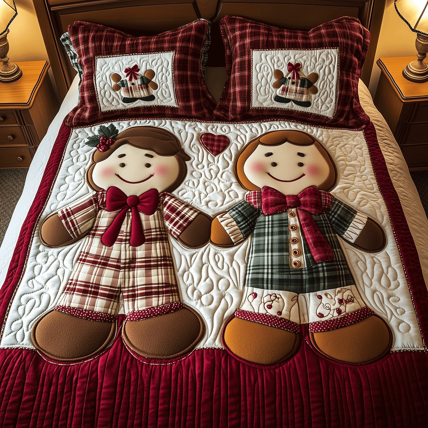 Gingerbread Joy Set 3-Piece Quilted Bedding Set - Single (59" x 70")