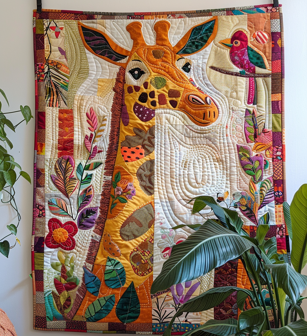 Giraffe Dreams Quilted Blanket - Throw (55" x 60")