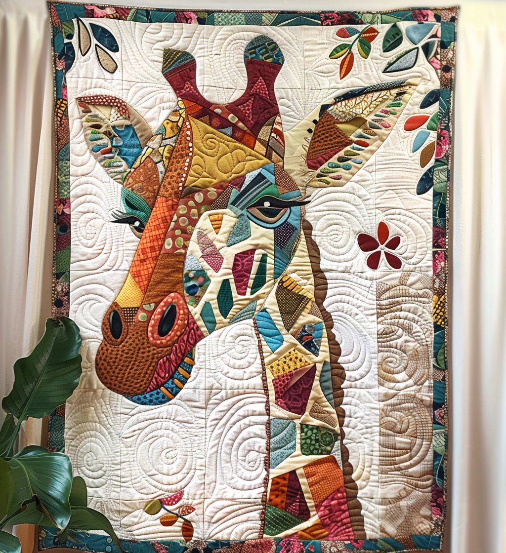 Giraffe Grove Quilted Blanket - Throw (55" x 60")