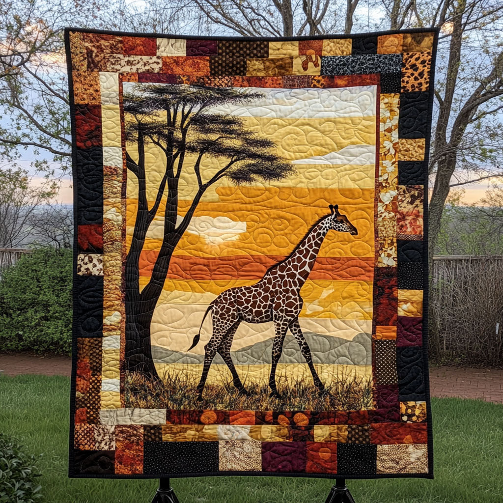 Giraffe Journey Quilted Blanket - Throw (55" x 60")