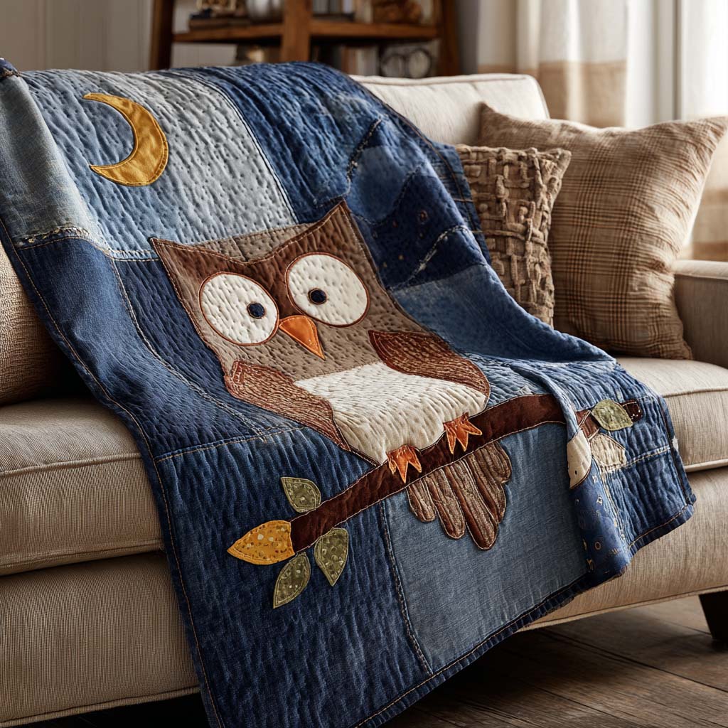 Glimmering Night Owl Quilted Blanket - Baby (30" x 40") - Pack 1