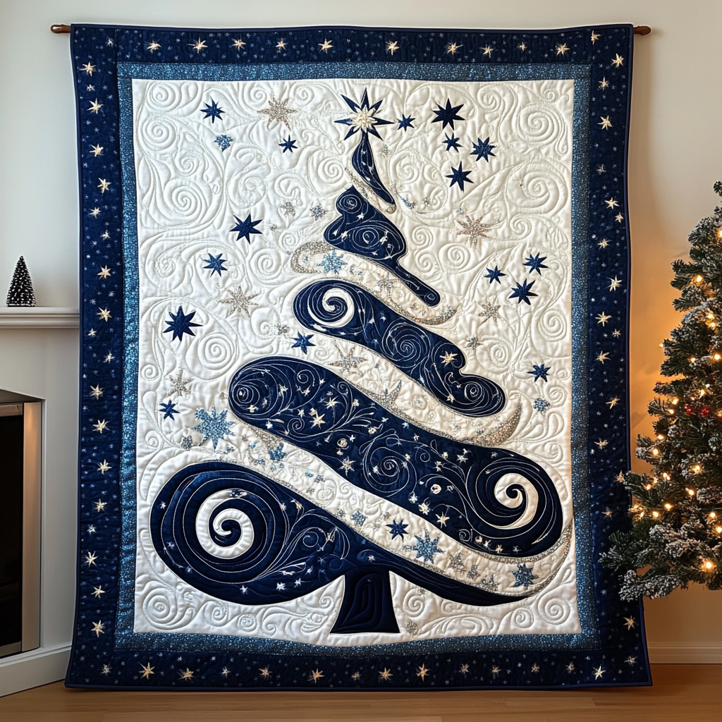 Glistening Holiday Quilted Blanket - Throw (55" x 60")