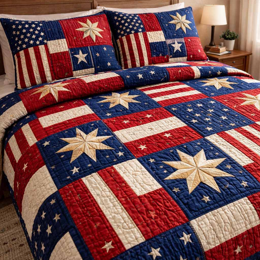 Glory Patch 3-Piece Quilted Bedding Set - Single (59" x 70")