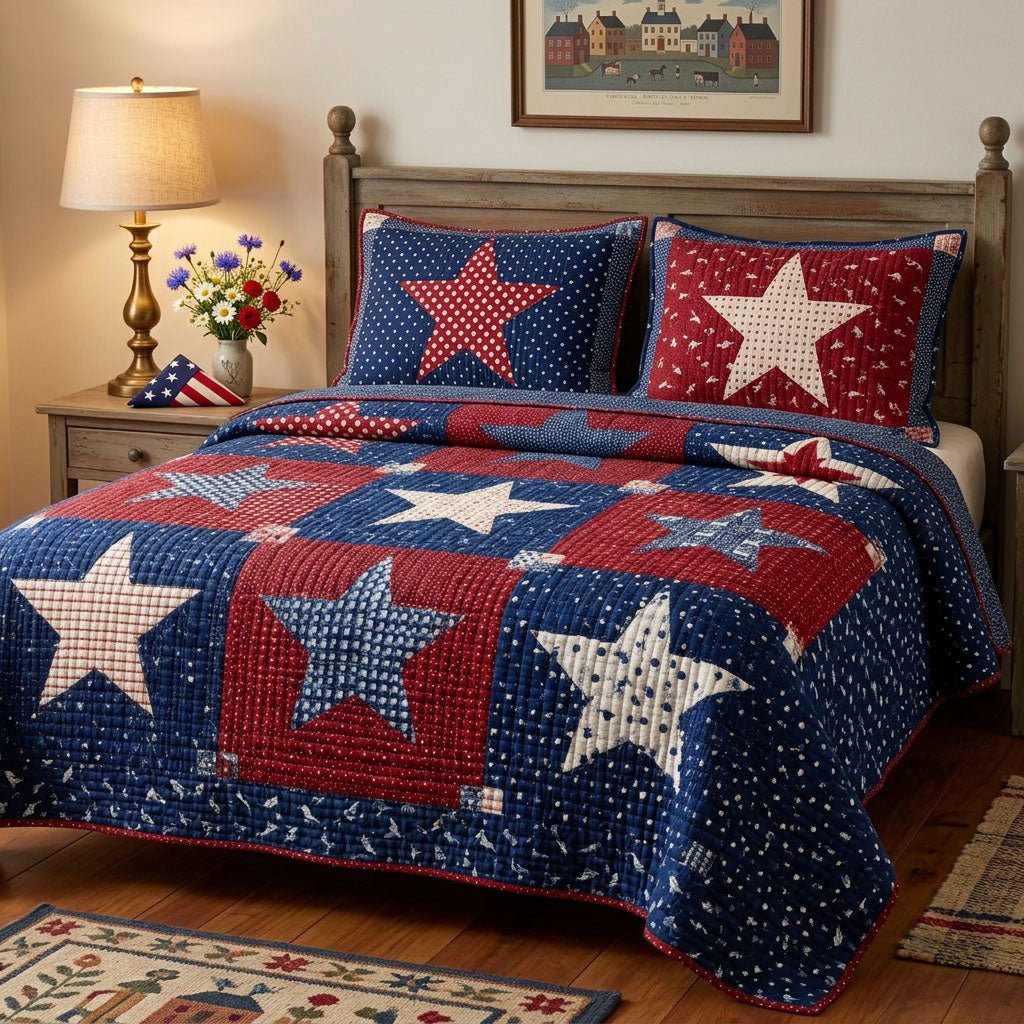 Glory Star 3-Piece Quilted Bedding Set - Single (59" x 70")
