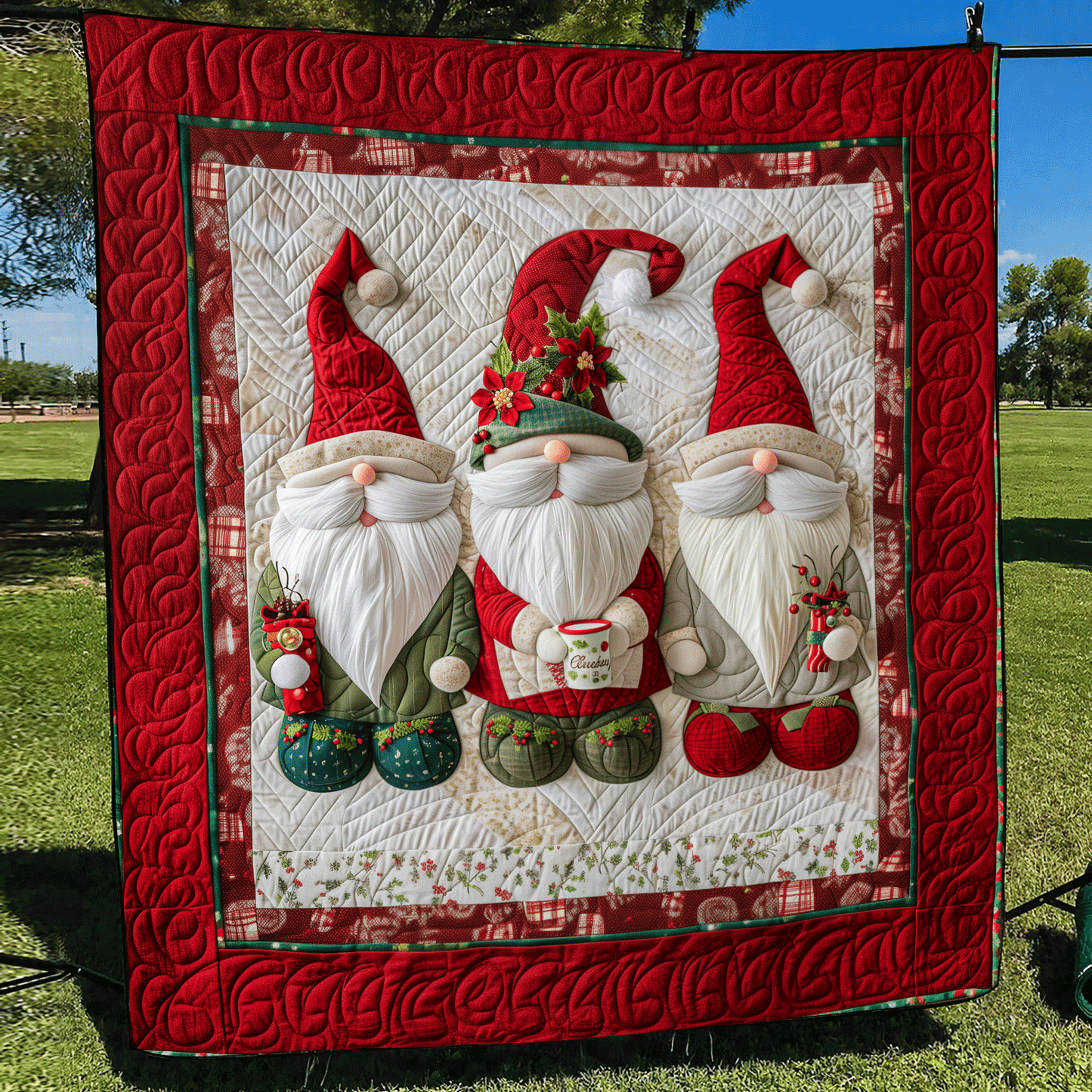 Gnome Home Quilted Blanket - Throw (55" x 60")