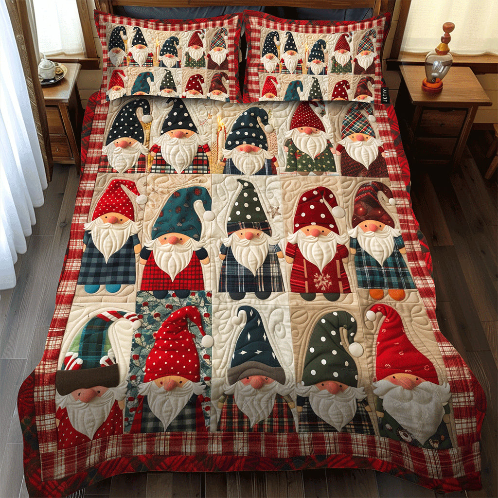 Gnome Huddle 3-Piece Quilted Bedding Set - Single (59" x 70")