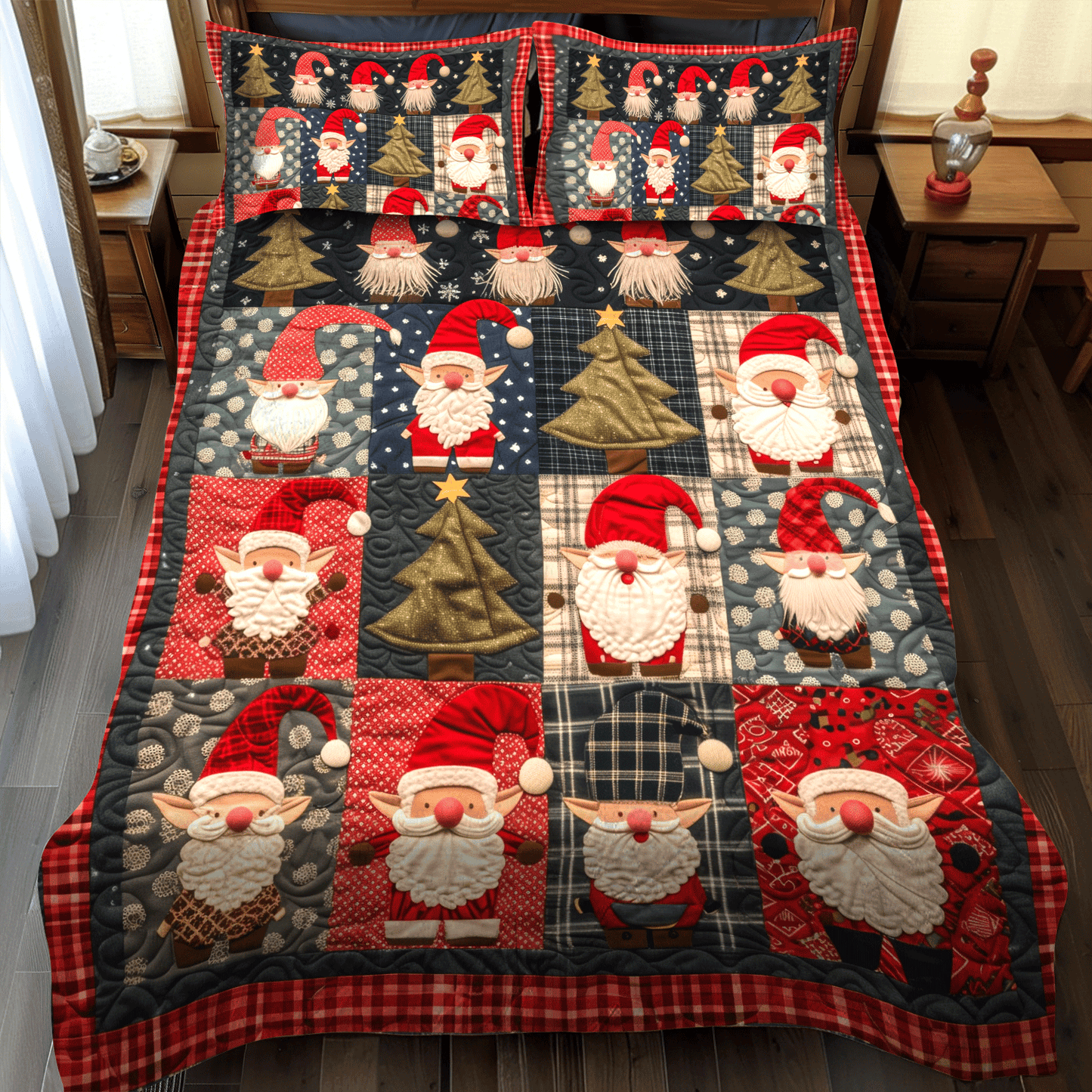 Gnome Adventure 3-Piece Quilted Bedding Set - Single (59" x 70")