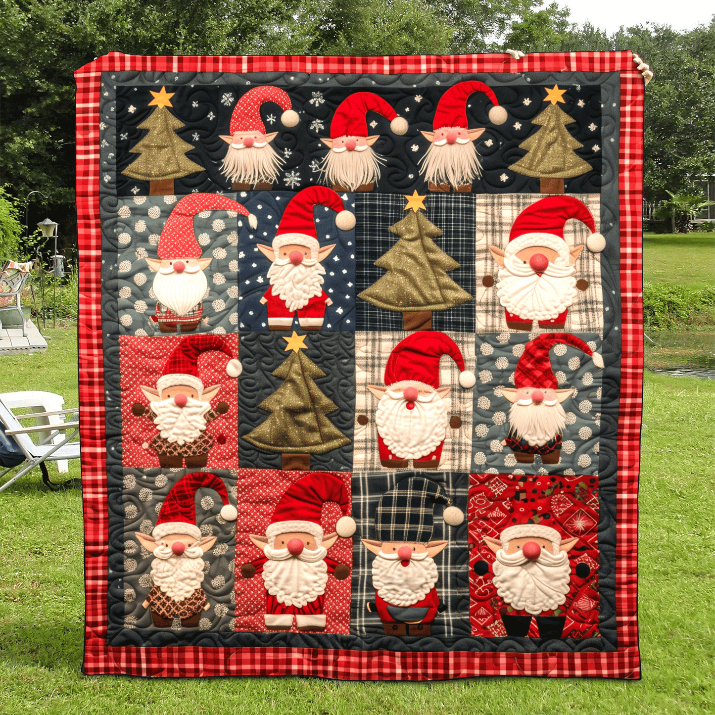 Gnome Adventure Quilted Blanket - Throw (55" x 60")