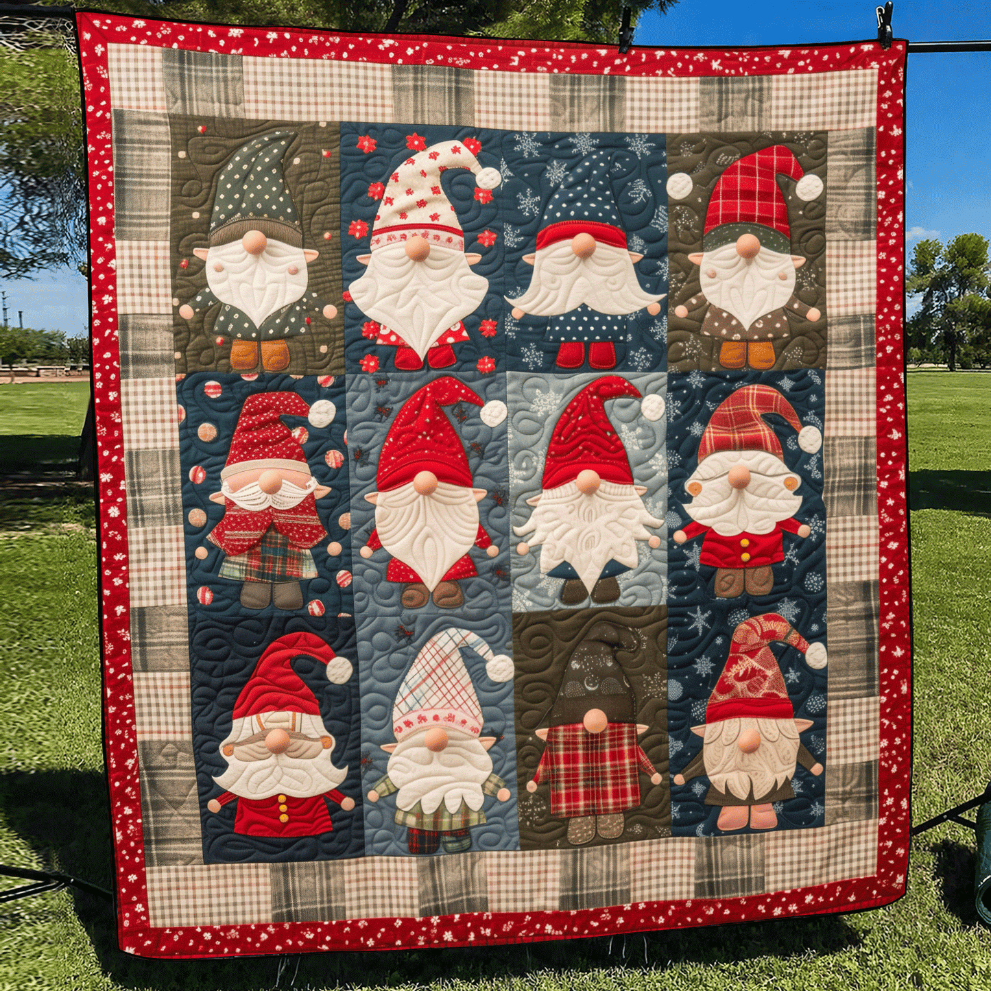Gnome Family Quilted Blanket - Throw (55" x 60")