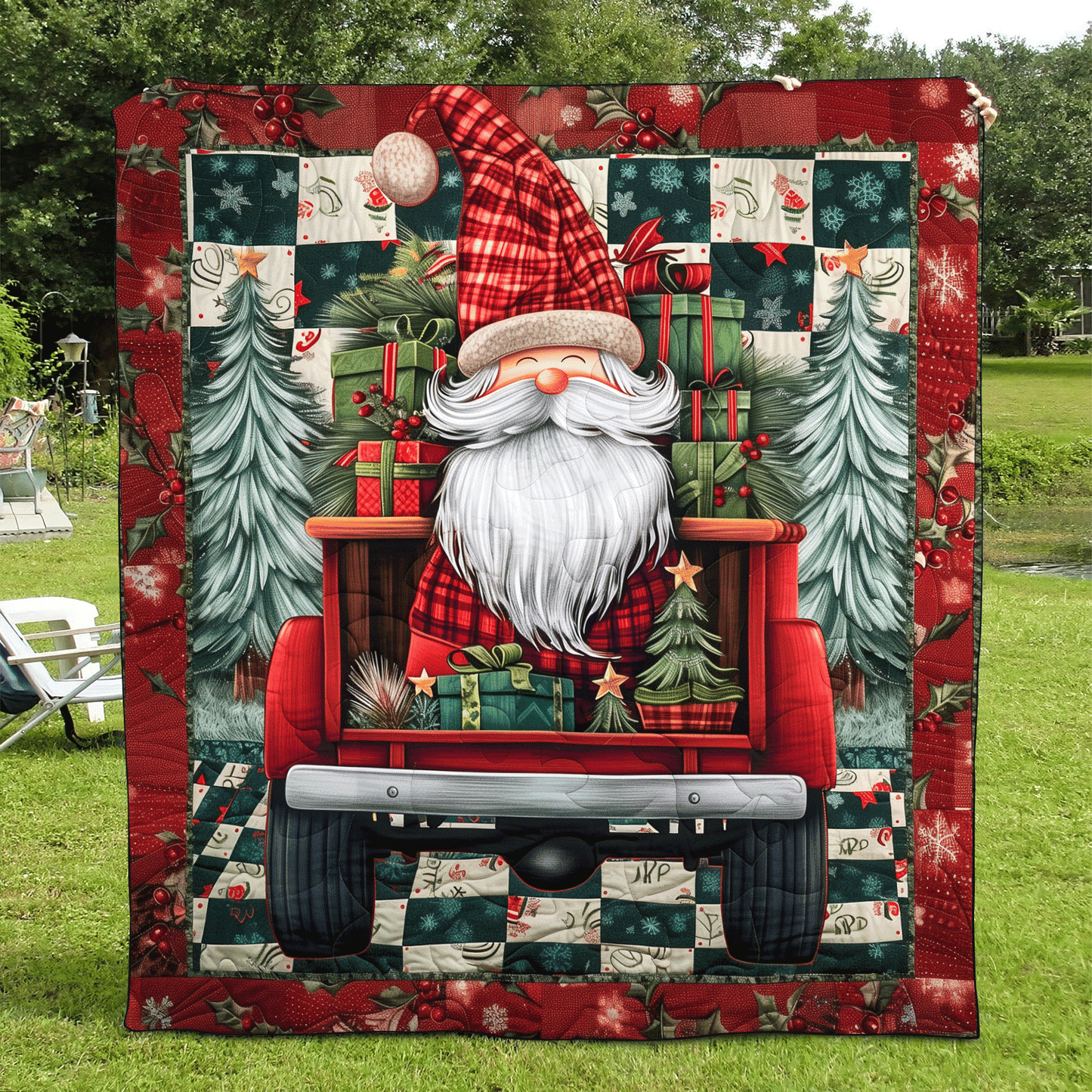 Gnome Magic Quilted Blanket - Throw (55" x 60")