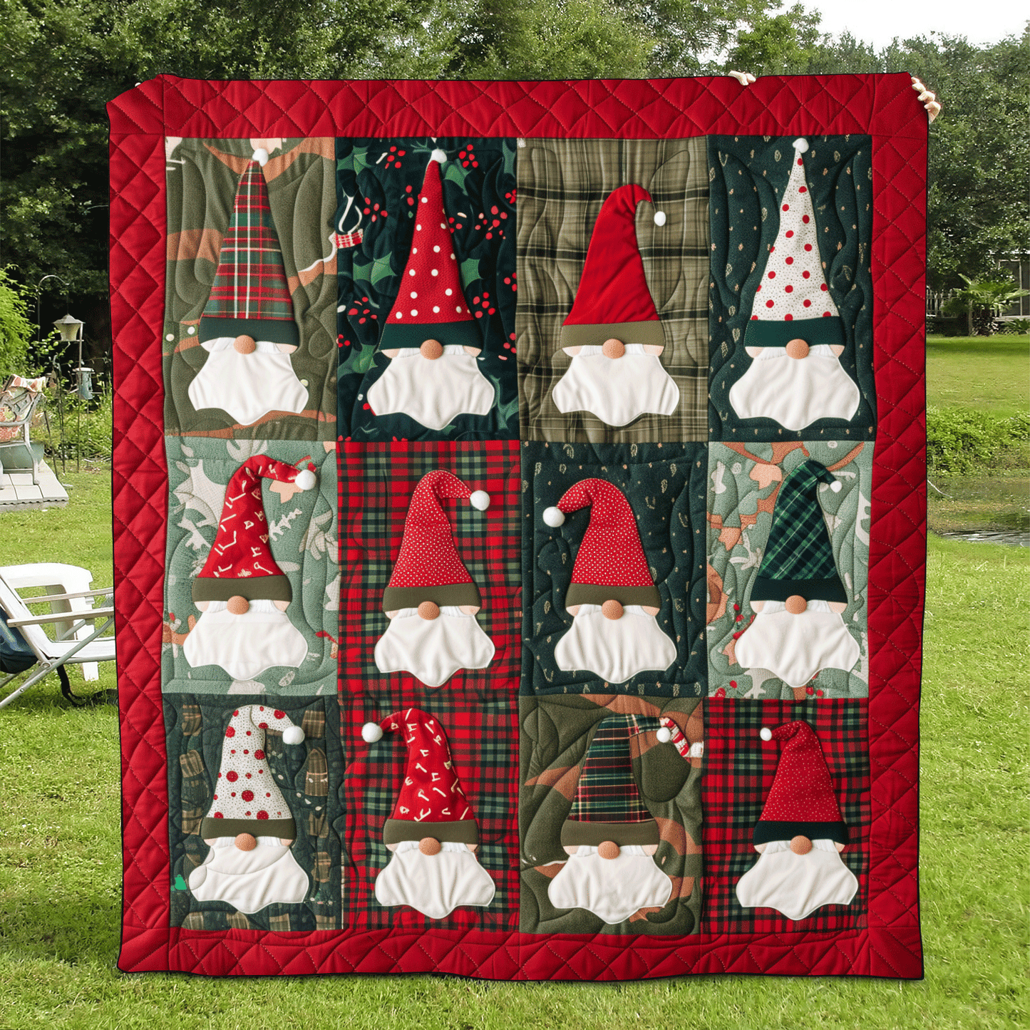 Gnome Party Quilted Blanket - Throw (55" x 60")