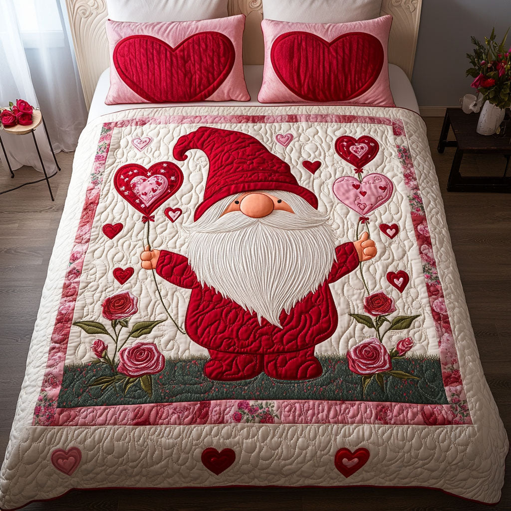 Gnome Sweet Gnome 3-Piece Quilted Bedding Set - Single (59" x 70")