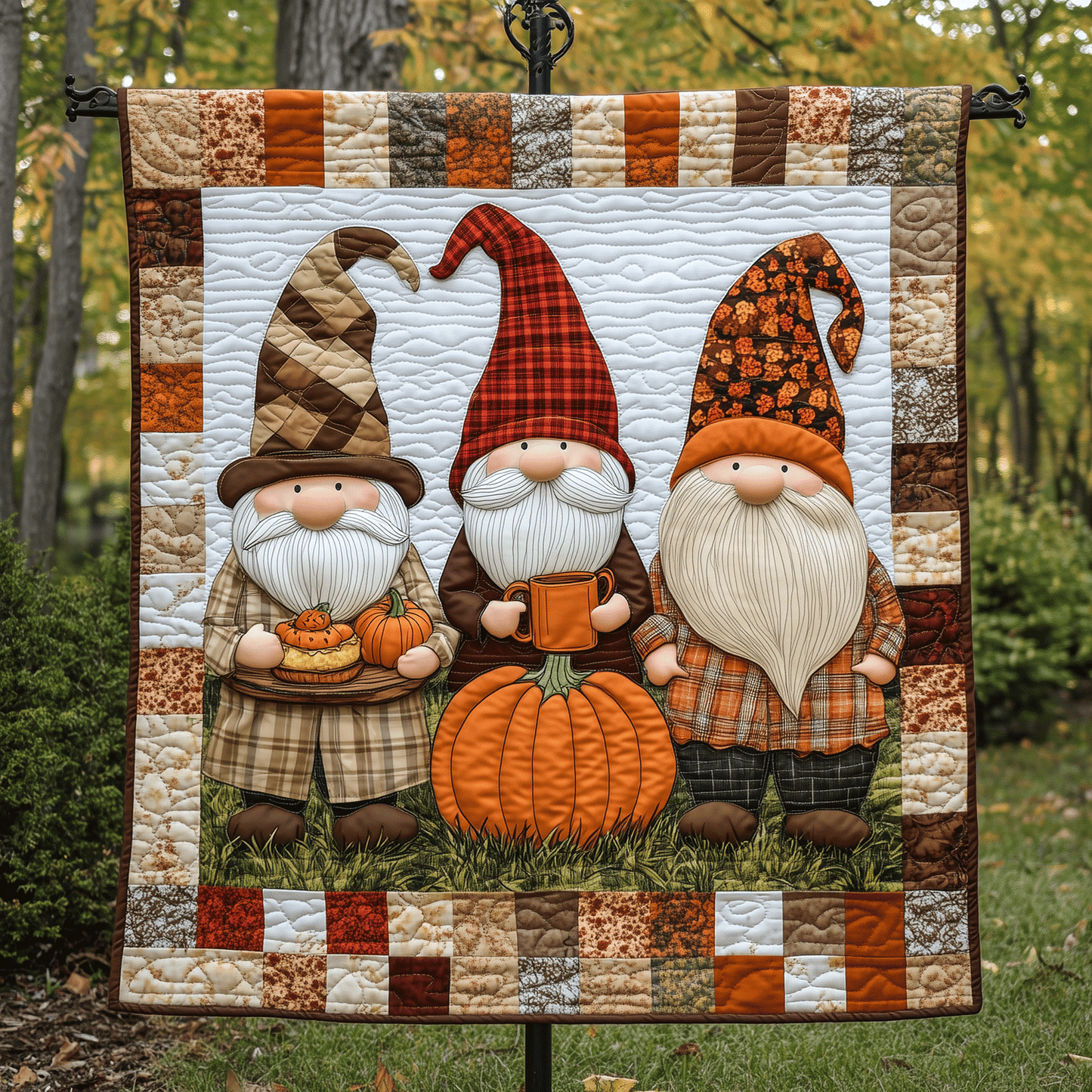 Gnome Grove Quilted Blanket - Throw (55" x 60")