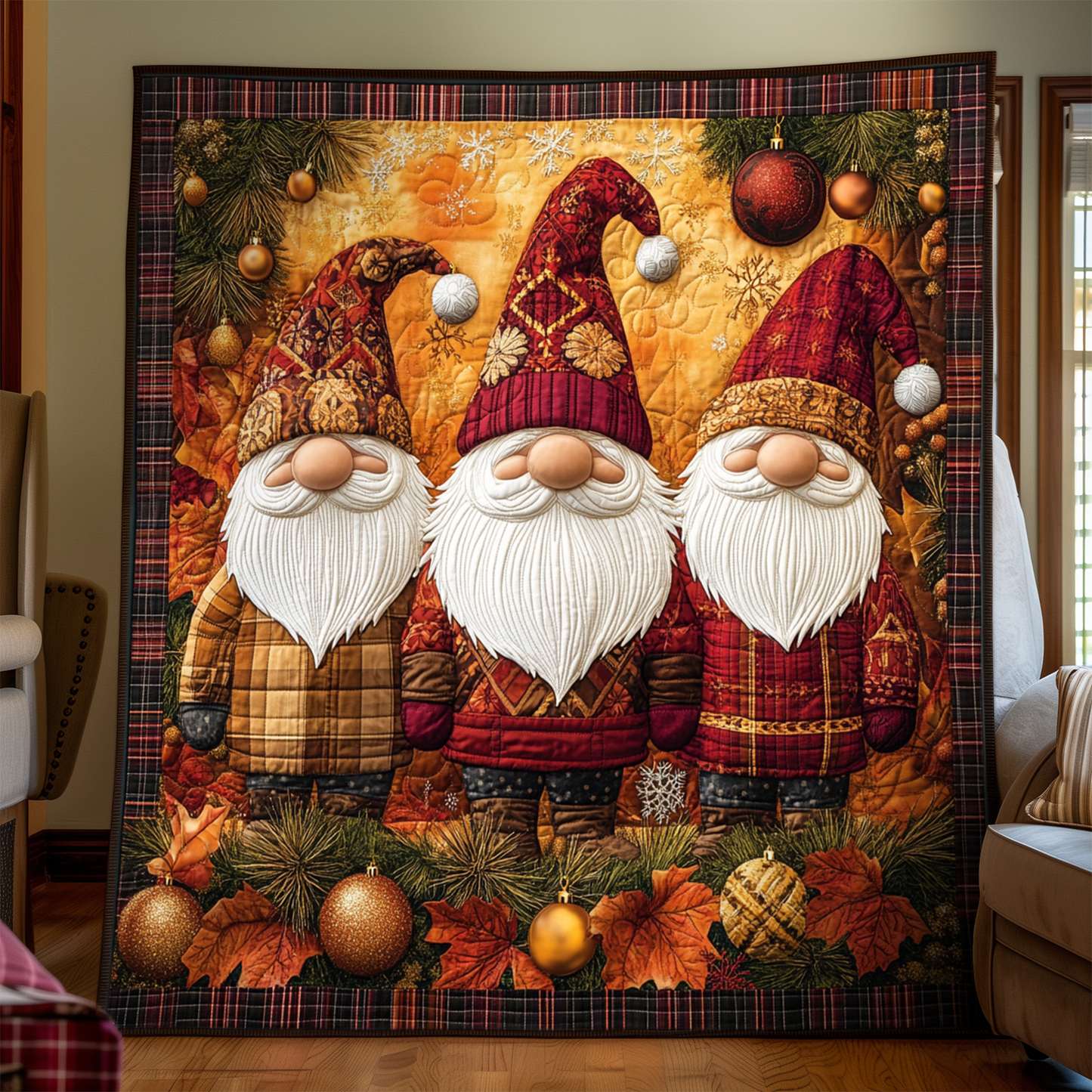 Gnome Magic Quilted Blanket - Throw (55" x 60")