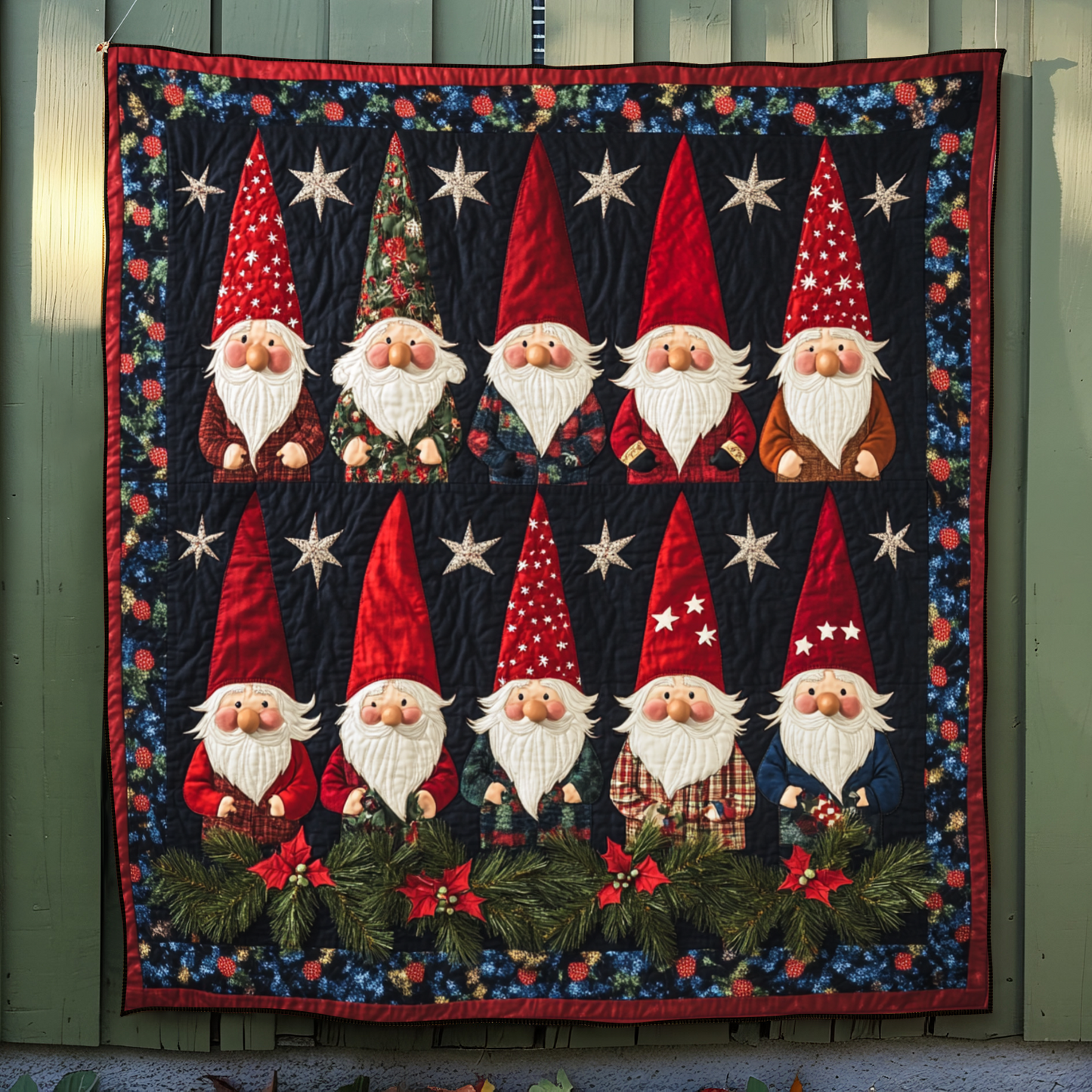 Gnome Stars Quilted Blanket - Throw (55" x 60")