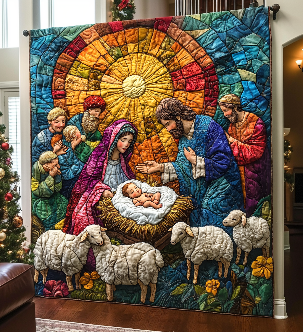 God In Human Form Quilted Blanket - Throw (55" x 60")