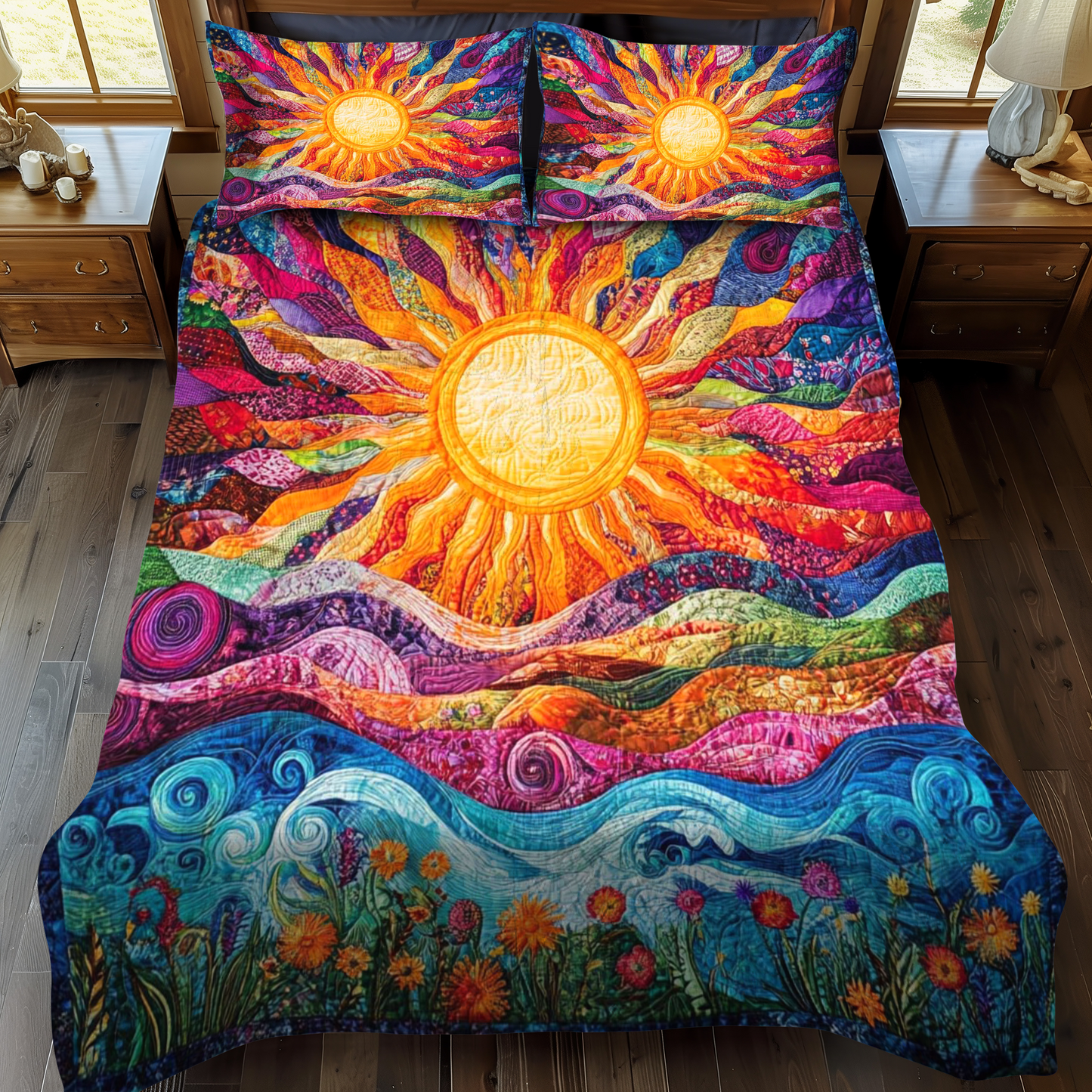Golden Horizon 3-Piece Quilted Bedding Set - Single (59" x 70")