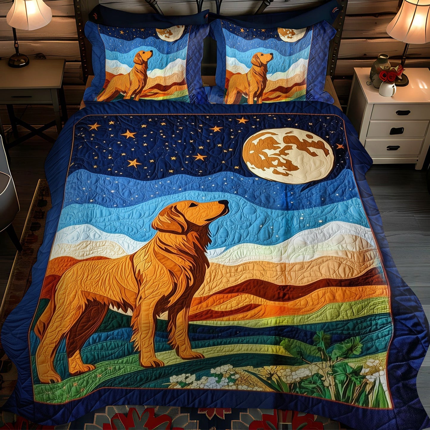 Golden Moments 3-Piece Quilted Bedding Set - Single (59" x 70")