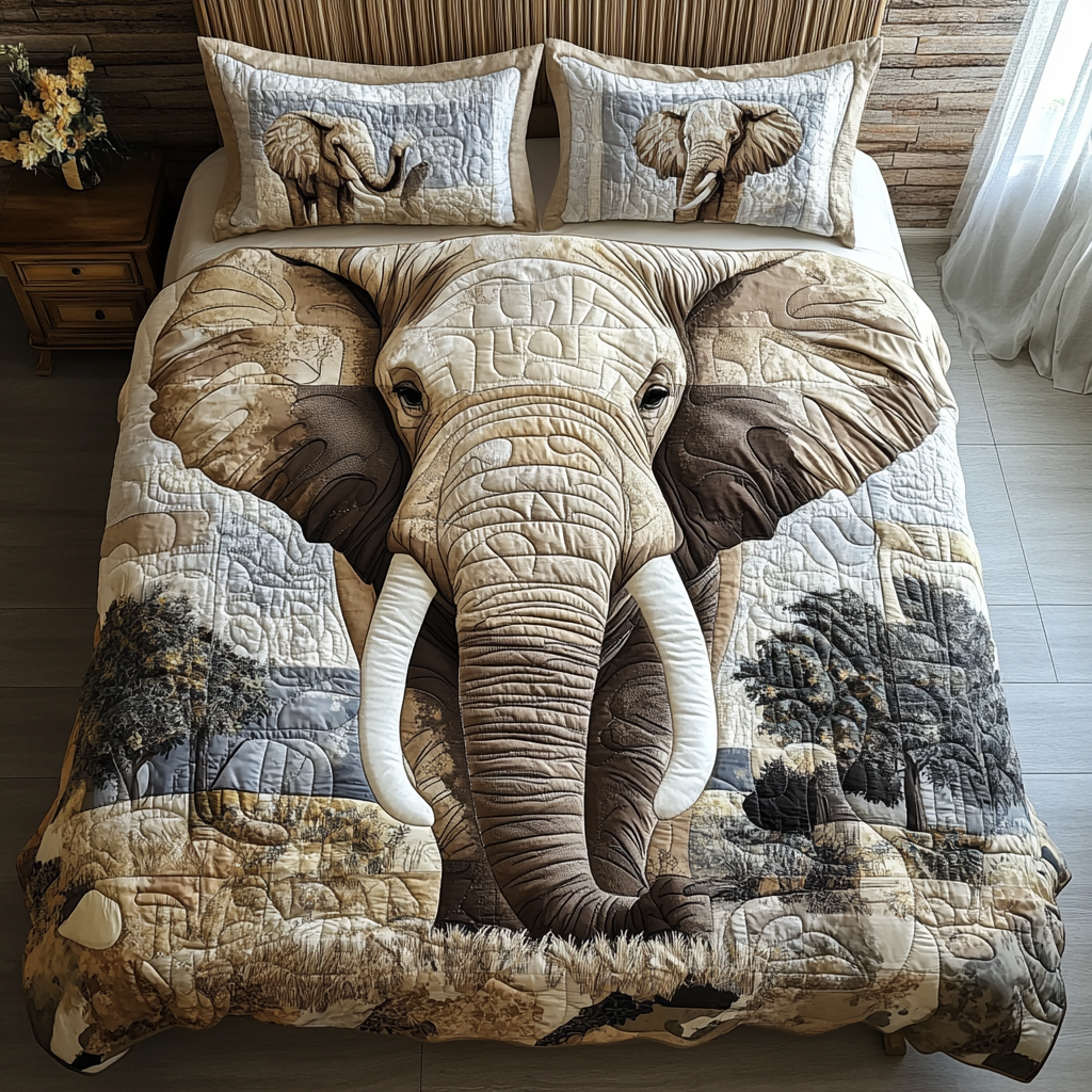 Golden Tusk Quilted Bedding Set - Single (59" x 70")