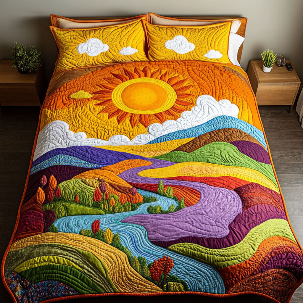 Golden Valley 3-Piece Quilted Bedding Set - Single (59" x 70")