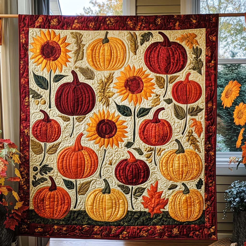 Golden Bounty Quilted Blanket - Throw (55" x 60")