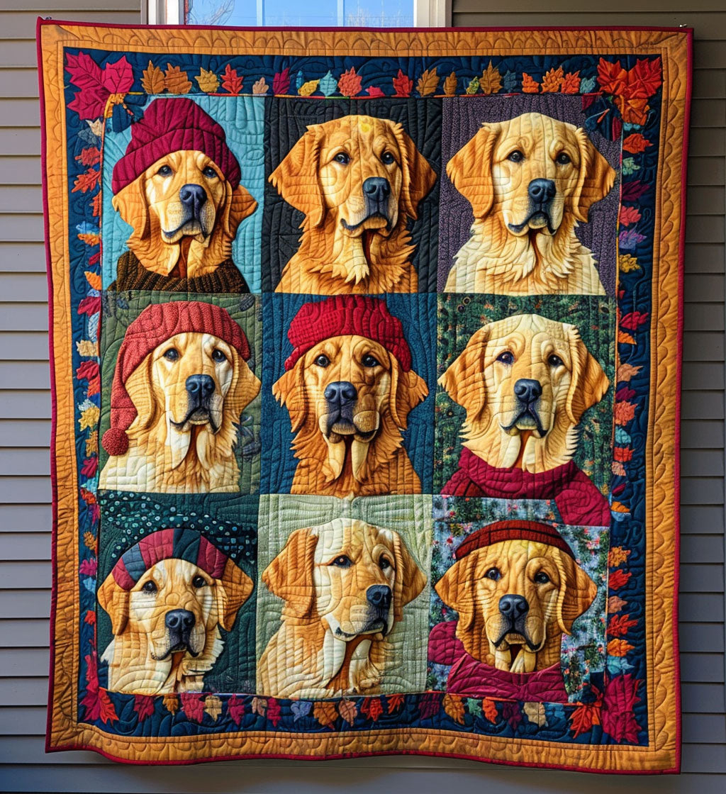 Golden Companion Quilted Blanket - Throw (55" x 60")