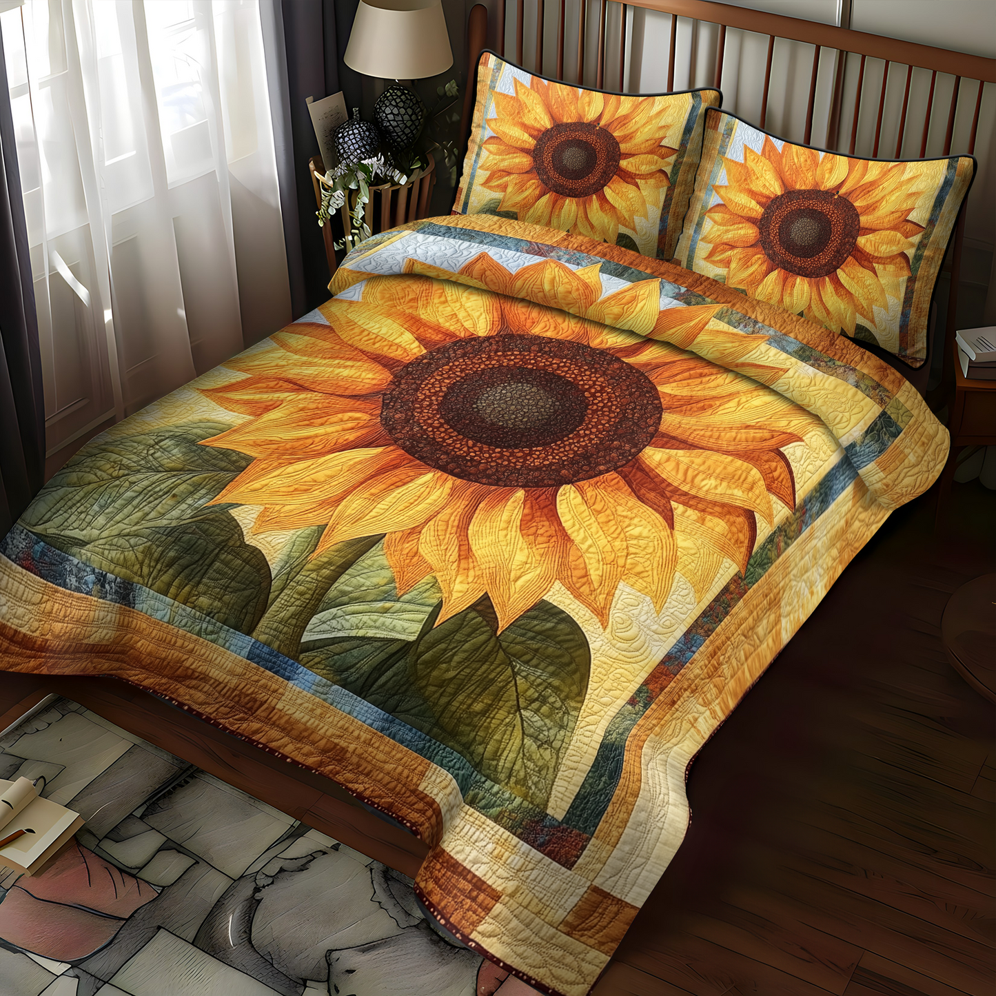 Golden Daze Quilted Bedding Set - Single (59" x 70")