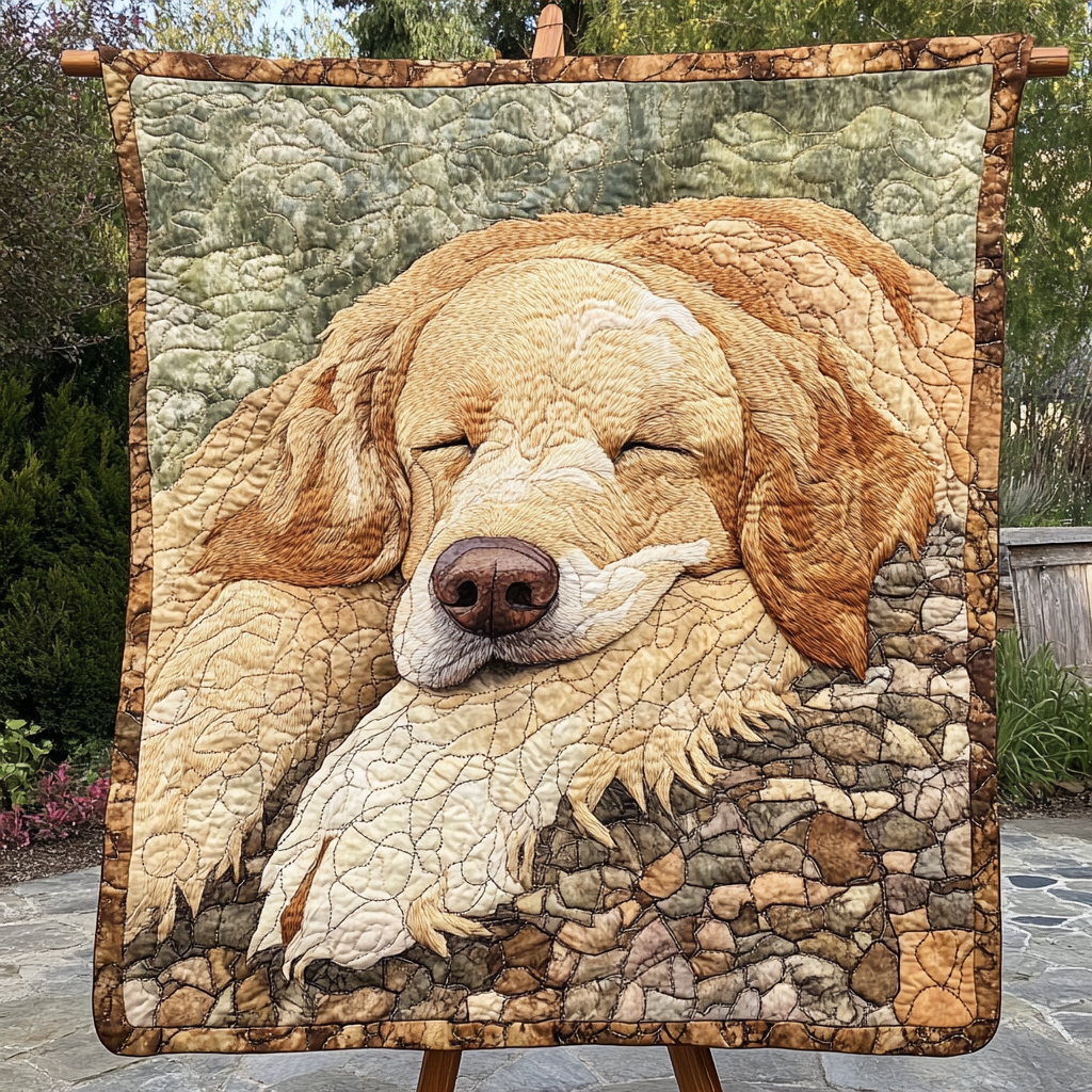 Golden Dreams Quilted Blanket - Throw (55" x 60")