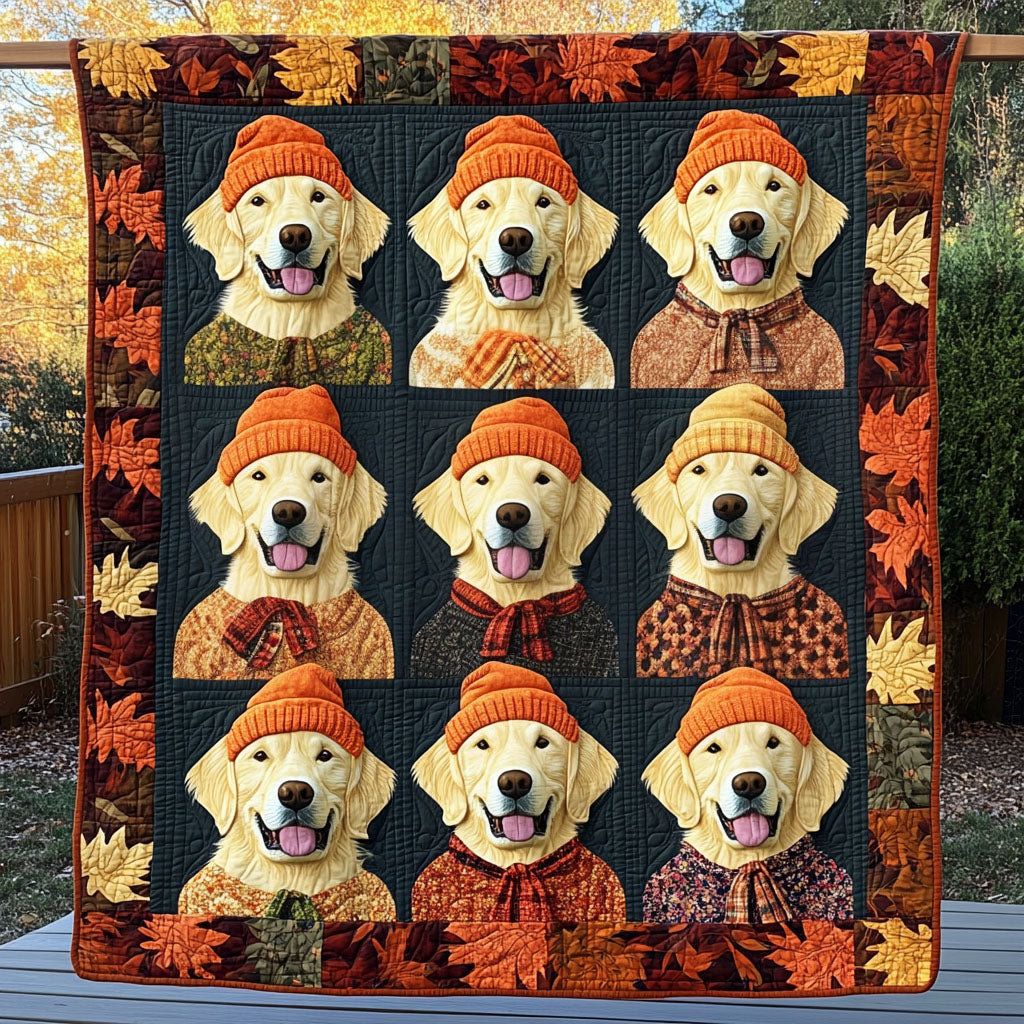 Golden Embrace Quilted Blanket - Throw (55" x 60")