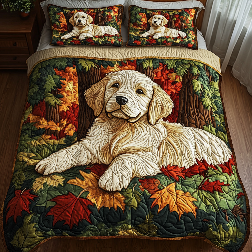 Golden Fields 3-Piece Quilted Bedding Set - Single (59" x 70")