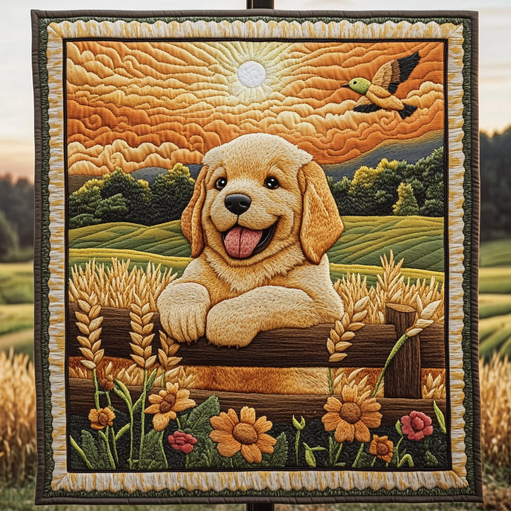 Golden Fields Companion Quilted Blanket - Throw (55" x 60")