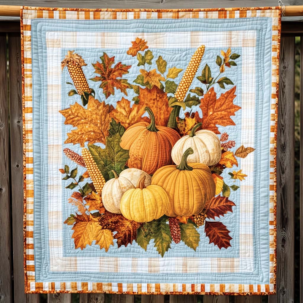 Golden Fields Of Plenty Quilted Blanket - Throw (55" x 60")