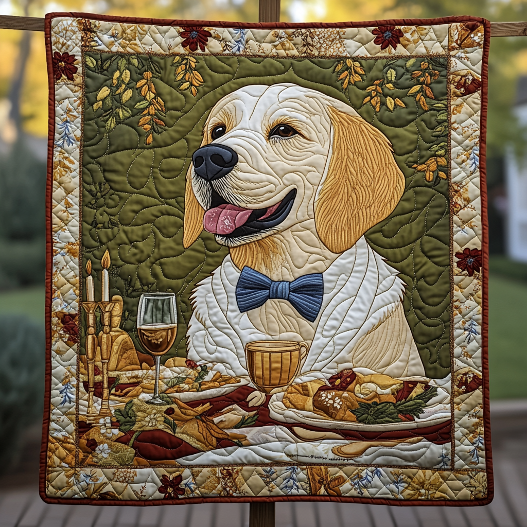 Golden Fields of Joy Quilted Blanket - Throw (55" x 60")