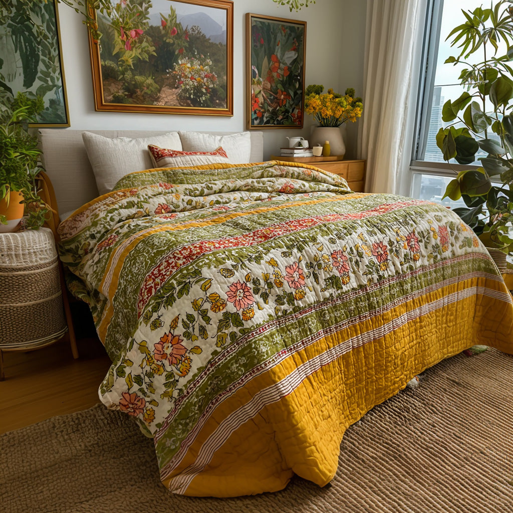 Golden Folk Garden Quilted Blanket - Baby (30" x 40") - Pack 1