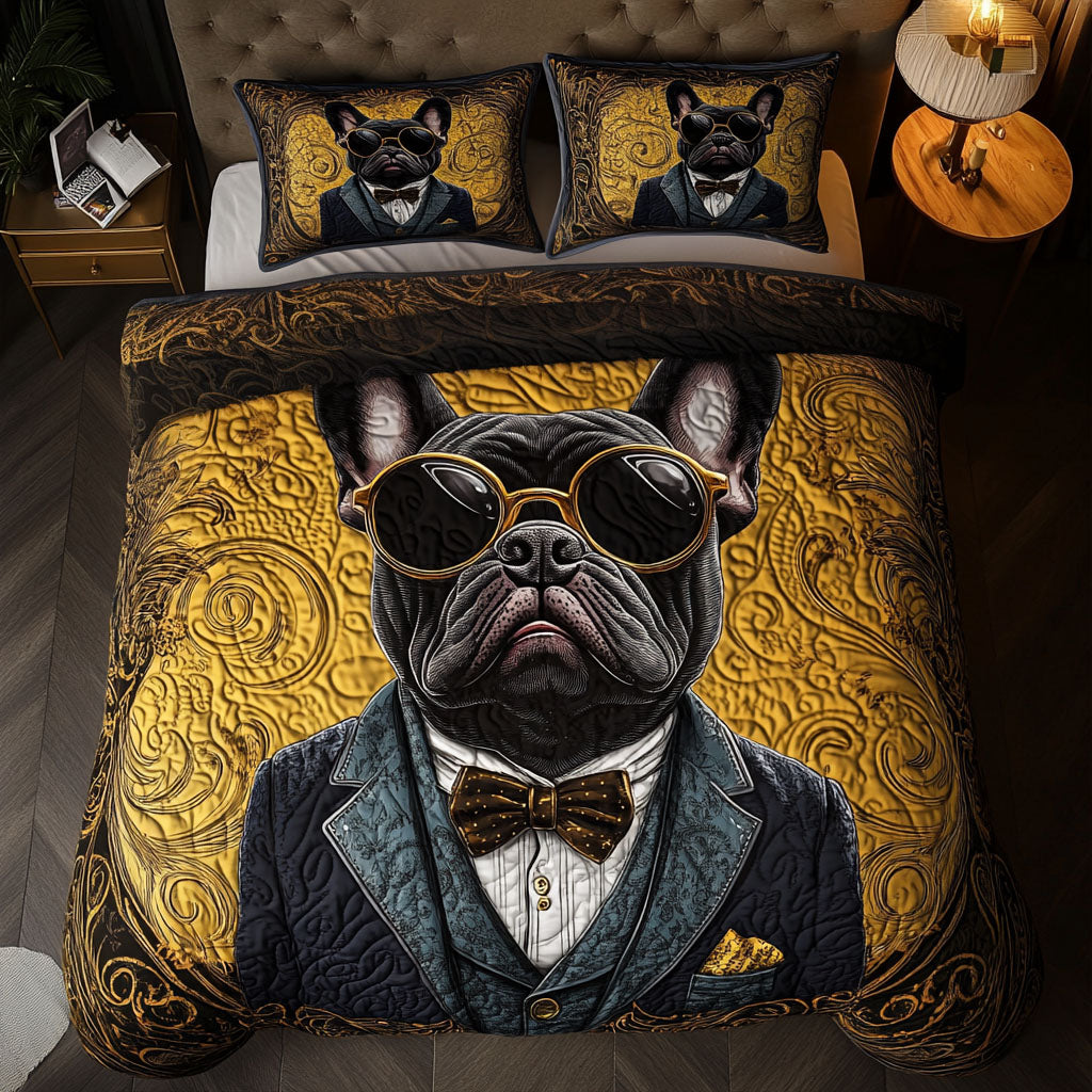 Golden Gentleman 3-Piece Quilted Bedding Set - Single (59" x 70")
