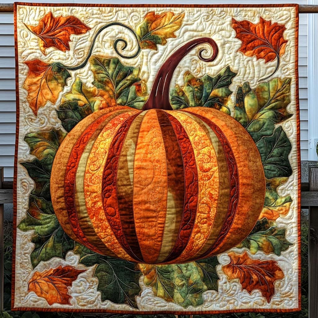 Golden Gourd Quilted Blanket - Throw (55" x 60")