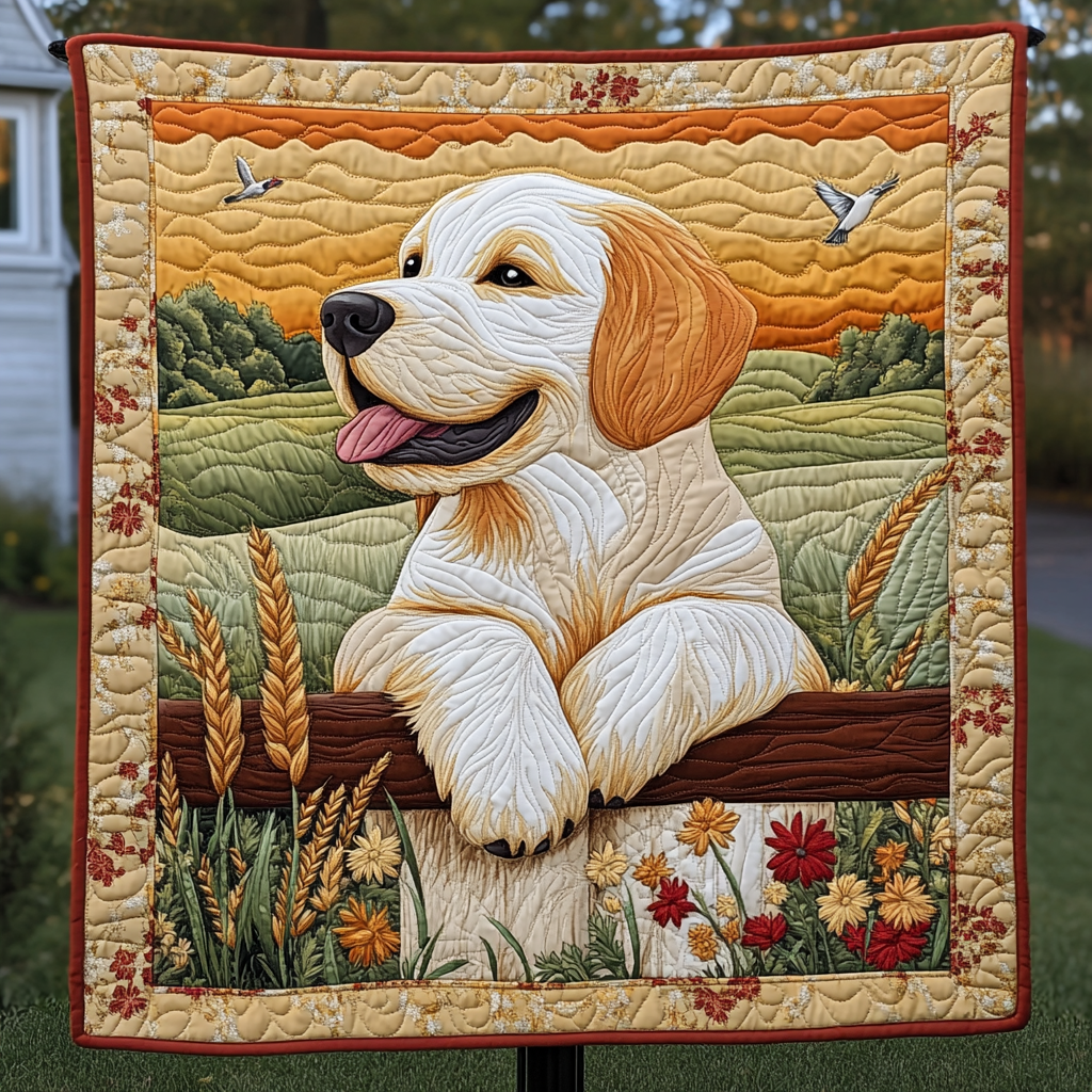 Golden Harvest Smile Quilted Blanket - Throw (55" x 60")