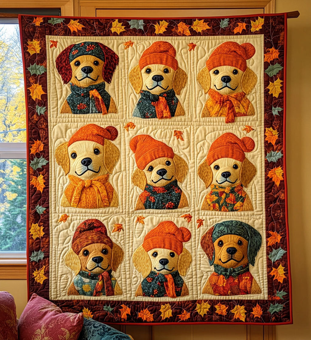 Golden Heart Haven Quilted Blanket - Throw (55" x 60")