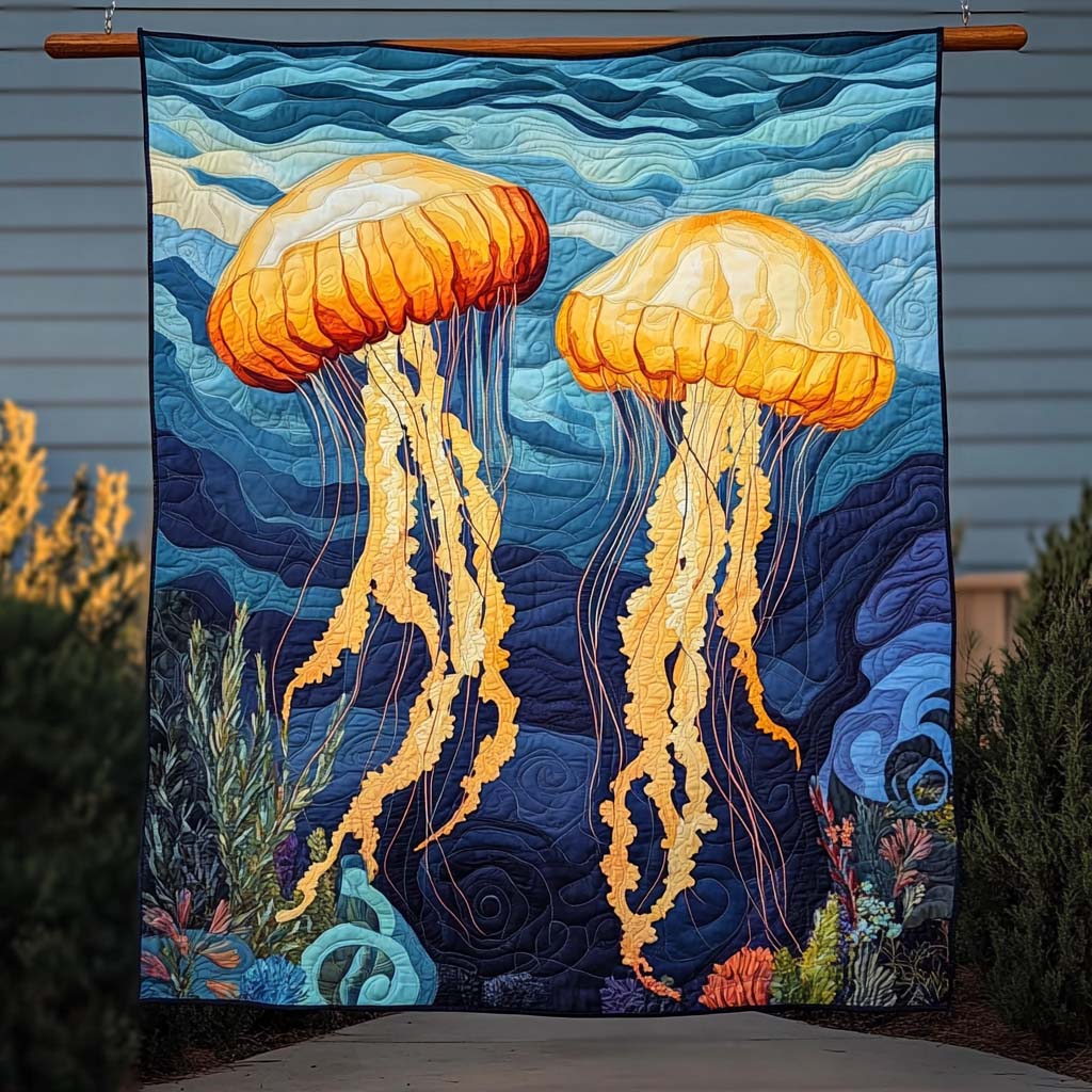 Golden Jellies Quilted Blanket - Throw (55" x 60")