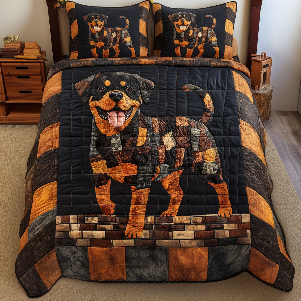 Golden Leaf Guardian 3-Piece Quilted Bedding Set - Single (59" x 70")