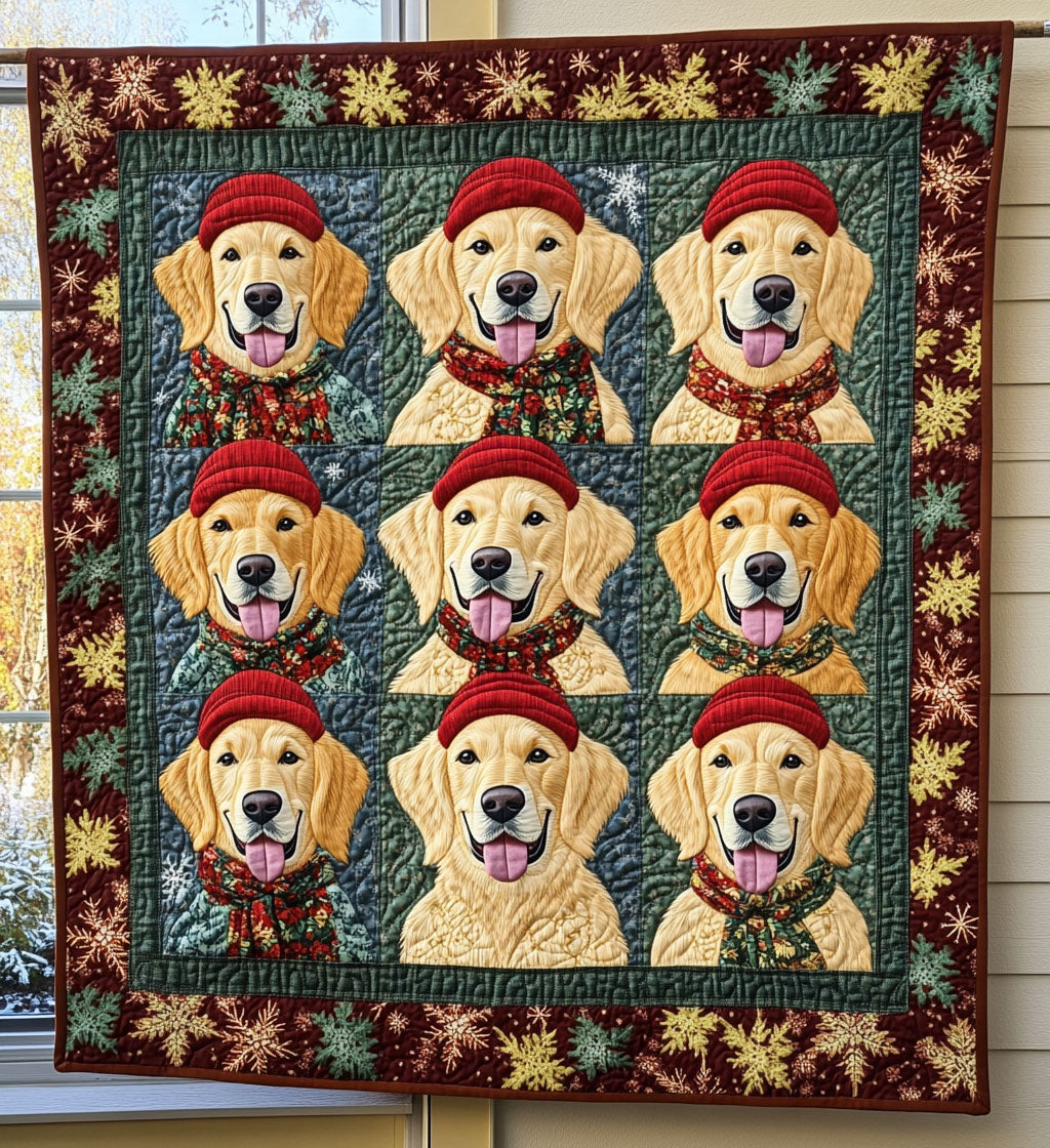 Golden Love Quilted Blanket - Throw (55" x 60")