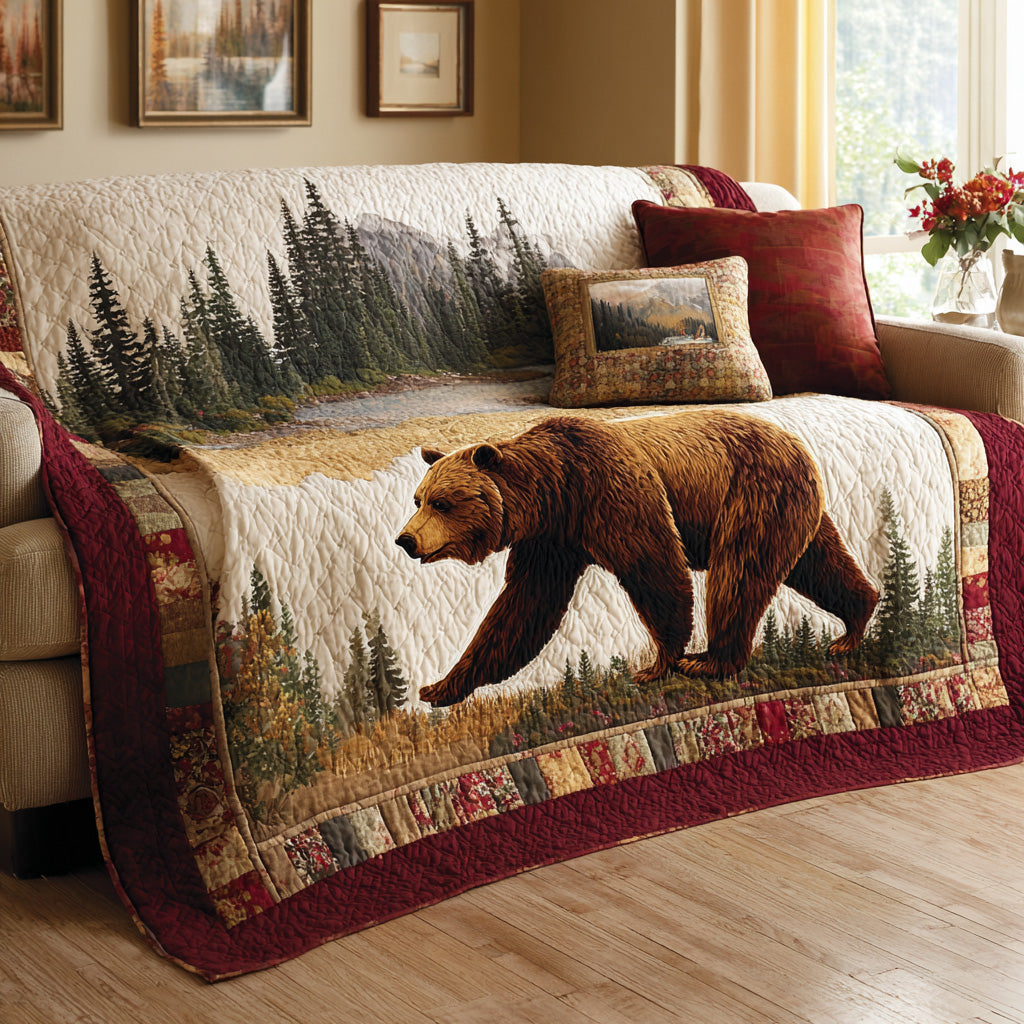 Golden Meadow Bear Quilted Blanket - Baby (30" x 40") - Pack 1