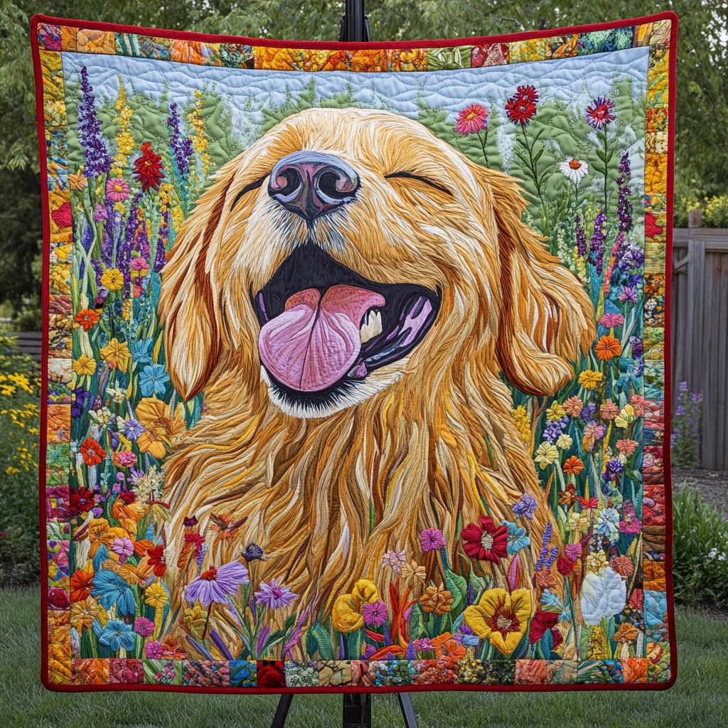 Golden Moments Quilted Blanket - Throw (55" x 60")