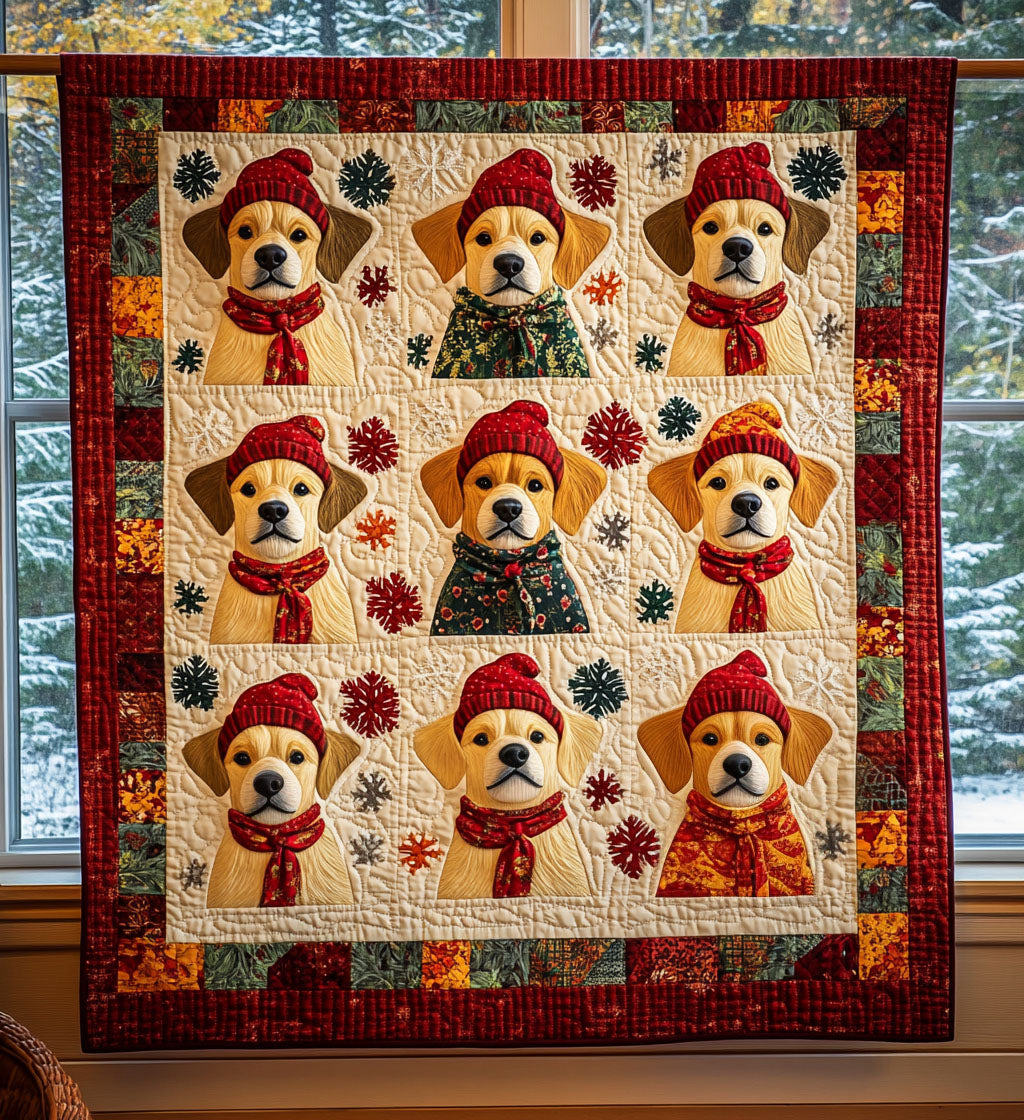 Golden Paws Cozy Quilted Blanket - Throw (55" x 60")