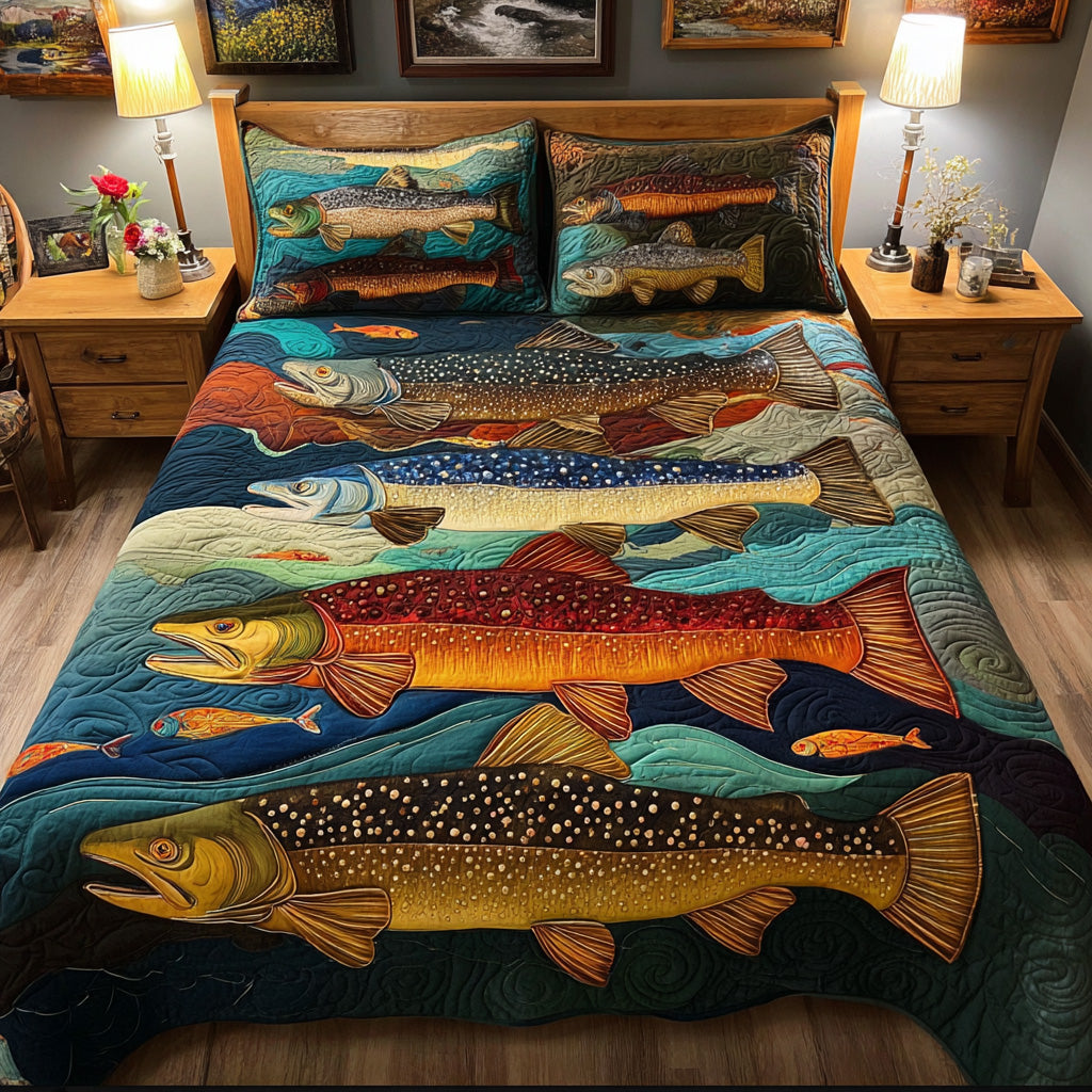 Golden Pike 3-Piece Quilted Bedding Set - Single (59" x 70")