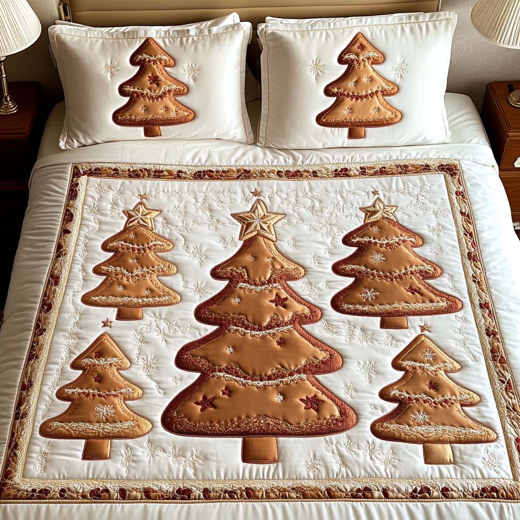 Golden Pines Charm 3-Piece Quilted Bedding Set - Single (59" x 70")