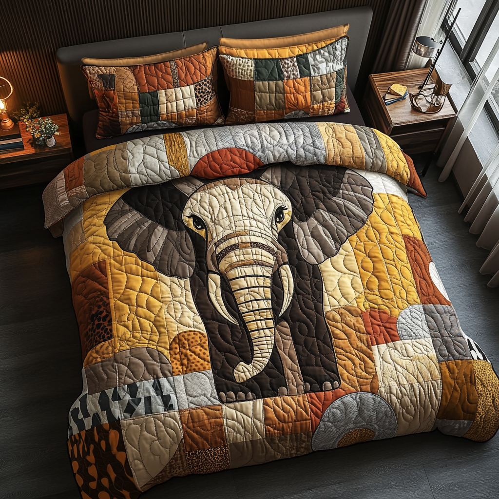 Golden Plains Quilted Bedding Set - Single (59" x 70")